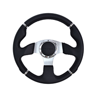 TIYPEOR 320mm 13 pouces Sport Car Volant en cuir Jeu Kart Drift Racing Volant