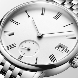 Montre mécanique automatique élégante avec petite seconde, cadran à chiffres romains, bracelet en acier inoxydable pour homme Longinesing - Product Image 2