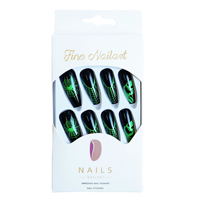 Nouveau Design Mode Vert Fantôme Araignée Art Presse Ongles Halloween Longs Ongles Artificiels ABS Matériel Faux Ongles