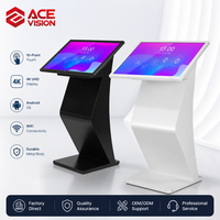 ACEVISION K-type Base Floor Standing Advertising Display 4K Android Digital Signage dengan Layar Sentuh