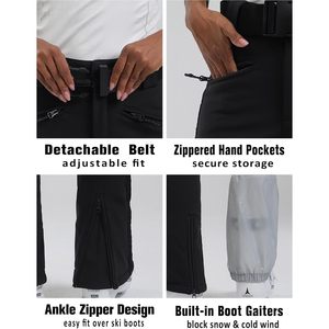 Pantalon de ski personnalisé pour femme, coupe ajustée, imperméable 20K, respirant 15K, taille haute, extensible, pour le snowboard - Product Image 5