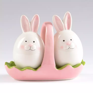 Saladier et poivrière en céramique en forme de <span class=keywords><strong>lapin</strong></span> adorable pour Pâques, pot à épices animal - Product Image 2