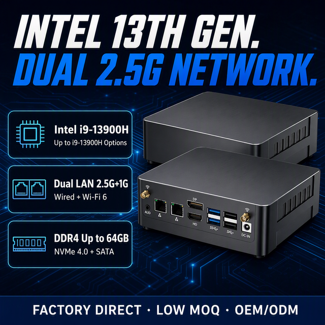 Intel Core I5-12450H/I7-12650H 13700H I9-12900H 13900H CPU High Quality Intel Iris Xe Graphics Card 64GB RAM Wi-Fi 6 Mini PC