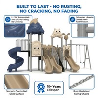 SageDelightRides Module de parc personnalisé avec toboggan et piste double pour enfants en LLDPE et acier galvanisé pour centres de villégiature, vente en gros