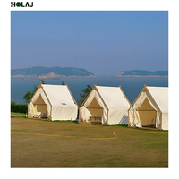 Tente de glamping triangulaire haut de gamme, modulaire, personnalisable, de luxe, quatre saisons, imperméable, ouverture rapide, cabane de villégiature, extérieur