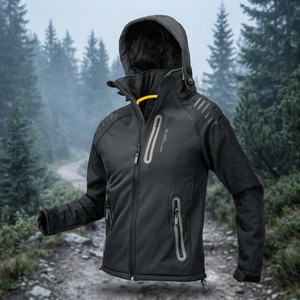 Nueva Chaqueta con Capucha Redonda para Hombre, Moderna, Exclusiva, de Softshell, de Bangladesh, Colección Agradable, Precio Muy Económico - Product Image 3