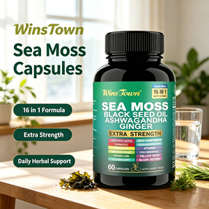 WinsTown 16 en 1 Capsules de Mousse de Mer Extra Forte avec Huile de Nigelle, Complexe de Gingembre et Capsules de Racine de Bardane - Product Image 1