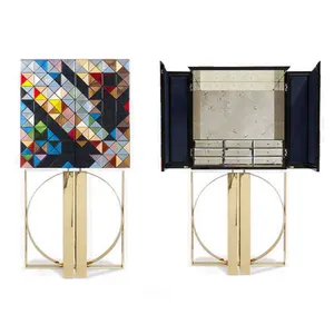 BOCA DO <span class=keywords><strong>LOBO</strong></span>-aparador decorativo colorido hecho a mano, píxel de arte, armario de esquina de acero inoxidable para sala de estar - Product Image 1