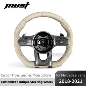 สำหรับ Mercedes-Benz 2015-2021พวงมาลัยหนังหรูหราปรับแต่งได้พอดีกับ W205 W213 GLA <span class=keywords><strong>S</strong></span> E-Class <span class=keywords><strong>A35</strong></span> C63 GT <span class=keywords><strong>AMG</strong></span> - Product Image 2