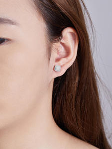 New Trendy Wholesale Square <strong>Earrings</strong> S925 Sterling Silver Luxury Moissanite GEM Women <strong>Fine</strong> <strong>Stud</strong> <strong>Earrings</strong> - Product Image 2