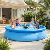 Aufblasbarer Swimmingpool für draußen, oberirdischer Pool mit schwimmenden Spielzeugen für Kinder, Sommerspaß