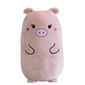 Jouets en peluche personnalisés par le fabricant, jouets en peluche mignons, oreiller en forme <span class=keywords><strong>de</strong></span> cochon rose, coussin, poupée, jouets en coton PP rembourrés, logo personnalisé - Product Image 1
