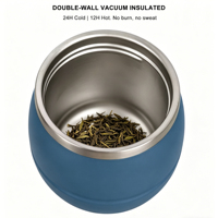 Ensemble de gourdes esthétiques mates pour Yerba Maté, tasse à maté au design moderne de 200 ml avec trou pour paille intégré et emballage cadeau pour les amateurs de thé