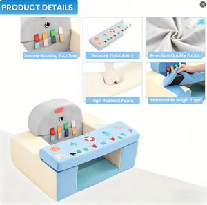 เก้าอี้เสริมกิจกรรมสำหรับเด็กเล็กพร้อมเบาะโฟมสำหรับโต๊ะอาหารหรือเก้าอี้  หมอนรองนั่งสำหรับเด็กเพื่อการเล่นและการเรียนรู้ - Product Image 5