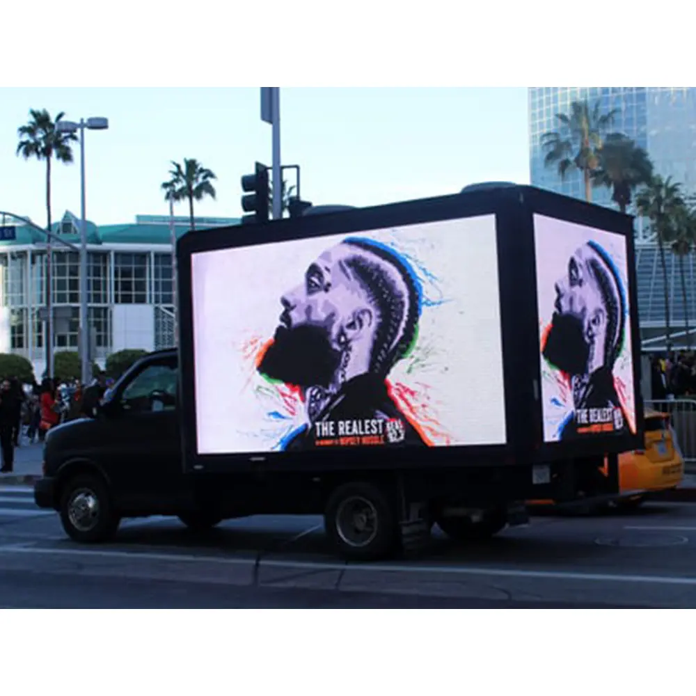 Panel de pantalla Led de 18 pies para Publicidad de Camiones, Panel de pantalla móvil para automóviles