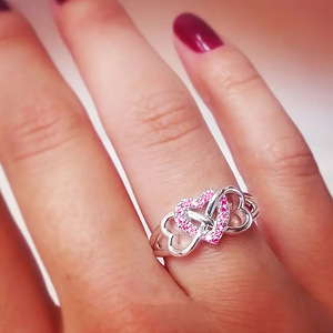 Anello a forma di cuore per donna, design semplice a forma di cuore, anello da indossare ogni giorno - Product Image 2
