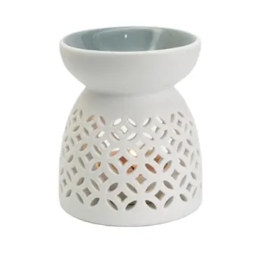 Soporte de luz de té de cerámica, quemador de aceite esencial de aromaterapia, calentador de cera, gran decoración para sala de estar, balcón, Patio