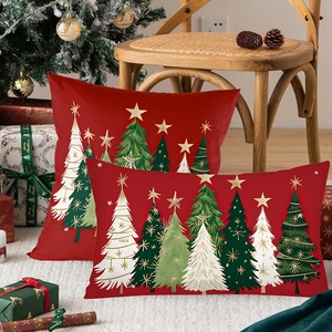 <strong>Christmas</strong> Snowman Print Peach Skin Pillowcase and Car <strong>Cushion</strong> <strong>Cover</strong> <strong>Christmas</strong> Theme Square Shape <strong>Christmas</strong> Tree Pillow <strong>Covers</strong> - Product Image 2