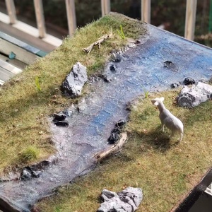 Diorama fatto a mano 25*35cm di scena su miniatura del fiume e della prateria per la visualizzazione di Hobby della fotografia Sandbox - Product Image 3