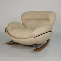 Chaise d'aviateur Vintage de bureau en cuir rétro, chaise pivotante en fibre de verre en aluminium