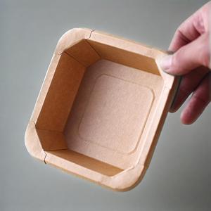 ชามสลัดแปดเหลี่ยมพร้อมฝาปิดทำจากกระดาษคราฟท์ทรงสี่เหลี่ยมผืนผ้าเกรดอาหารย่อยสลายได้ตามต้องการ - Product Image 4