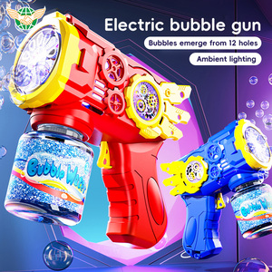 Bán buôn điện ánh sáng lên máy Bong Bóng đồ chơi trẻ em ngoài trời Bong Bóng đồ chơi Blower tự động PP nhựa Súng Bong Bóng - Product Image 3
