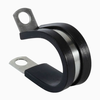 AUPROTEC Colliers de serrage réglables en acier galvanisé avec insert en caoutchouc, attaches en P pour sécuriser les tuyaux et câbles, diamètre 50 mm, 15 mm