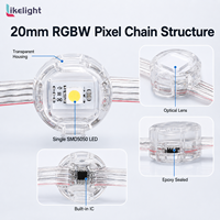 Cadena de Luces LED RGBW SK6812 para Exteriores, DC5V 20MM, Píxeles Digitales, SMD5050, IP67, para Iluminación de Fachadas de Edificios