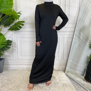 6532 #   Robe en jersey tendance à col montant pour femmes musulmanes, robe intérieure pour abaya ouverte, vêtements quotidiens, vente en gros, livraison rapide - Product Image 4