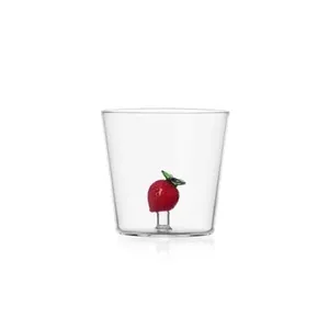 Bicchiere Decorativo per Frutta e Fiori, Design Fragola, 300ml - Product Image 1