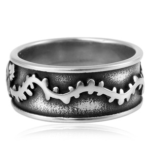 yunnique Vintage European American Style <b>Titanium</b> Steel Rose Horus Eye <b>Ring</b> Silver Unisex Jewelry Gift Bezel Setting - Product Image 4