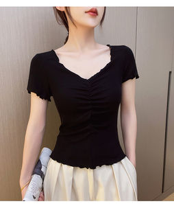 Zzh เสื้อยืดสตรี YF1142สไตล์สั้นเพื่อโชว์ความยาวของขาราคาพิเศษที่ไม่ควรพลาด - Product Image 3