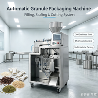 Machine de conditionnement automatique tout-en-un pour sachets de café à oreilles suspendues (intérieur/extérieur), à remplissage, scellage et découpe, à commande pneumatique, pour café moulu