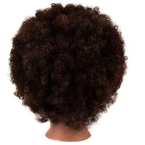 <span class=keywords><strong>Tête</strong></span> de mannequin <span class=keywords><strong>afro</strong></span> courte bouclée de 10 pouces pour débutants, pratique du tressage, de la coupe et du coiffage, comprend un pince, <span class=keywords><strong>cheveux</strong></span> humains durables pour l'entraînement - Product Image 5