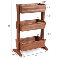 100% support de plante en bois massif à 3 niveaux lit de jardin surélevé vertical avec boîte de jardinières en bois pour la maison jardin extérieur