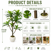 Arbre artificiel Dracaena Fragrans, plante de dragon hyper-réaliste en PE, écologique, ignifuge et résistant aux UV, 170 cm, directement de l'usine, pour la maison