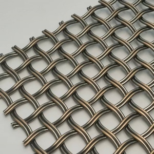 <span class=keywords><strong>ลวด</strong></span>ตาข่ายสเตนเลสถักลอนสีบรอนซ์สำหรับตกแต่งสถาปัตยกรรมพาร์ติชันพื้นที่การดัดแบบสานธรรมดา - Product Image 4