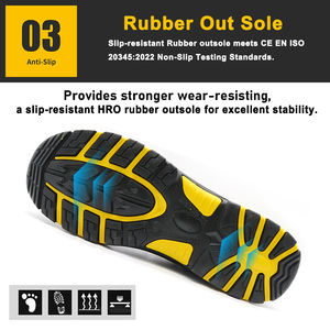 Chaussures de sécurité électriques imperméables Tiger Master en cuir nubuck, semelle en caoutchouc PU HRO, embout en fibre de verre, anti-perforation, isolation 18kV - Product Image 5