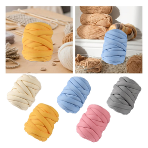 500 Grams Chunky Thick Hand Knitting <b>100</b>% <b>Polyester</b> Velvet Feeling Crochet Tube <b>Yarn</b> for Weaving and Handmade Pet Nest - Product Image 3