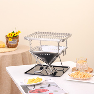 Réchaud à bois en acier inoxydable 304, barbecue, équipement de pique-nique, foyer extérieur, support de cuisson pliable et détachable - Product Image 2