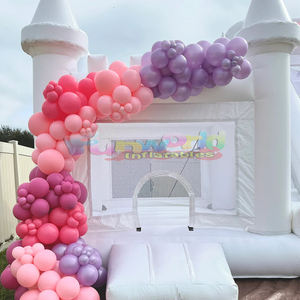 Aire de jeux extérieure blanche gonflable maison de rebond de qualité commerciale combo avec toboggan château de rebond pour enfants adultes - Product Image 4