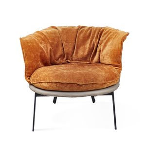 Salon de loisirs moderne Offre Spéciale café grand fauteuil d'accent en tissu en faux cuir de paon avec rembourrage doux - Product Image 3