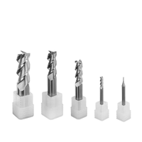 Fraise à queue carrée à 3 dents en carbure monobloc non revêtue de haute précision pour le traitement des alliages d'aluminium, fraise CNC
