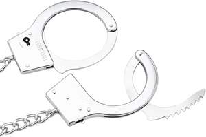 BDSM - Plug anal avec menottes métalliques verrouillables - Ensemble de restraints en acier inoxydable pour poignets - Jouets sexuels pour adultes - Jeux sexy pour femmes et couples - Product Image 2