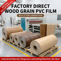 Película Decorativa de PVC con Textura de Madera, Lámina de Transferencia de Calor para Tejas de Techo, Panel de Pared WPC, Rollo de Estampado en Caliente