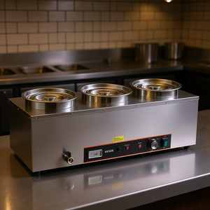 Calentador de Sopa Comercial Vevor, Equipo de Calentamiento y Mantenimiento de Alimentos con Vapor de 3x6.34Qt para Cocina de Restaurante - Product Image 2