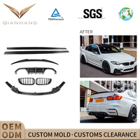 Kit carrosserie style MP en fibre de carbone : lèvre, jupes latérales, diffuseur, calandre, spoiler, pare-chocs – Amélioration moderne compatible avec F80 M3 F82 M4 2014+