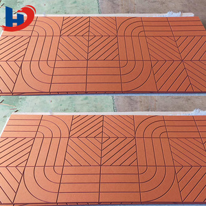 Panneau acoustique en PET HENGJIU à motif labyrinthe sculpté CNC moderne, 9 mm 12 mm, classe B1, ignifuge, en fibre de polyester, absorbant le son, pour hôtels - Product Image 1