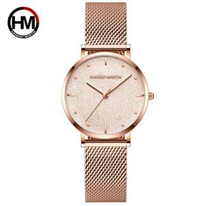 Hannah Martin, reloj de pulsera de cuarzo dorado rosa de lujo para mujer, logotipo personalizado, diseño minimalista, fábrica de acero inoxidable al por mayor - Product Image 1