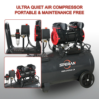 Compresseur d'Air SPERAN 220V 50 Litres Portable Silencieux Sans Huile pour Pistolet de Peinture